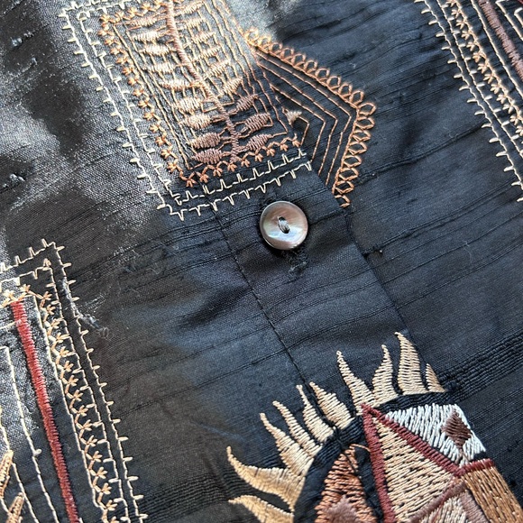 Vintage Chicos 100% Silk Fully Embroidered Jacket. Size 2. 80’s. Golden Girls. - Picture 11 of 13